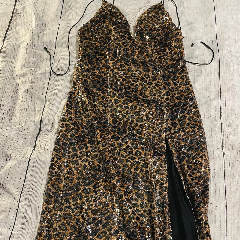 LPA Leopard Sequin Marissa Dress NWT! - Picture 4 of 8